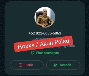 Yudi : Saya Tidak Pernah Pasang Foto Profil Saya Dengan Pakaian Dinas Di WhatsApp, Jadi Itu Akun Palsu