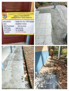 Rehab Toilet SMPN Sukaraya Diduga Dikerjakan Asal Jadi. Warga Minta Diperbaiki