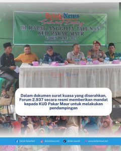 Forum 2.937 Serahkan Kuasa Lahan Eks HGU ke KUD Pakar Maur