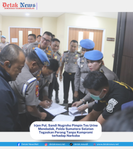 Irjen Pol. Sandi Nugroho Pimpin Tes Urine Mendadak, Polda Sumatera Selatan Tegaskan Perang Tanpa Kompromi terhadap Narkoba
